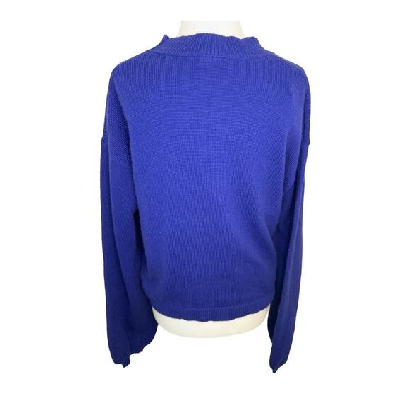 Roxy Women's Blue Crewneck Pullover‎ Sweater Size Medium Chloe Kim Collection - Picture 4 of 9